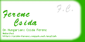 ferenc csida business card